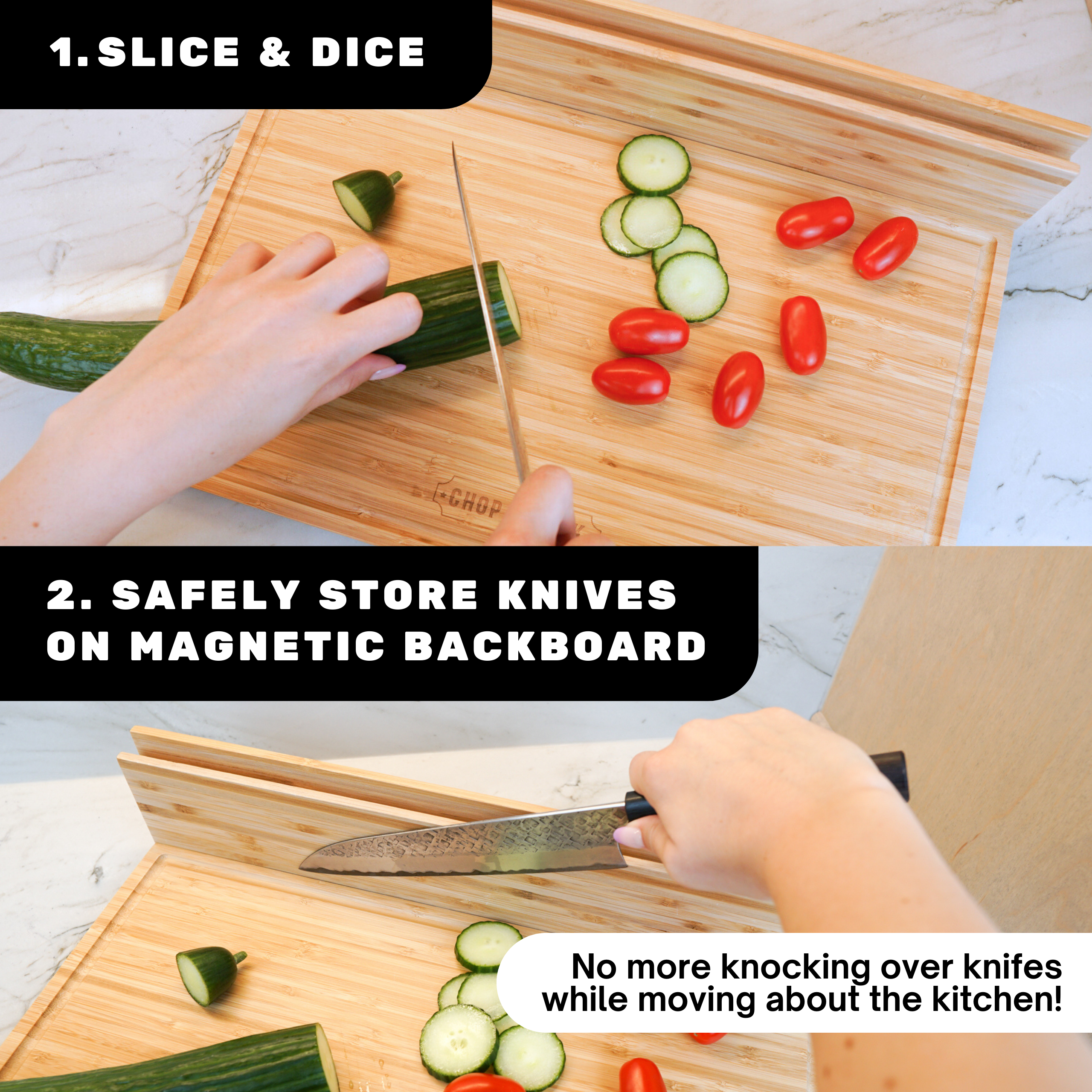 Chop & Stick Cutting Board "Classic" set